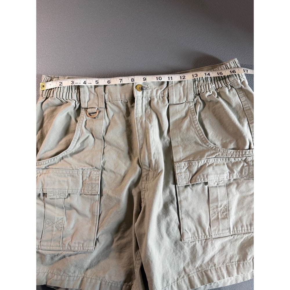 Hook & Tackle Mens Khaki Beer Can Island Fishing Cargo Shorts Size 36 M019910 - Picture 4 of 8